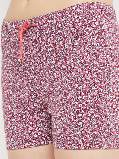 Pink Printed Shorts - Women Shorts