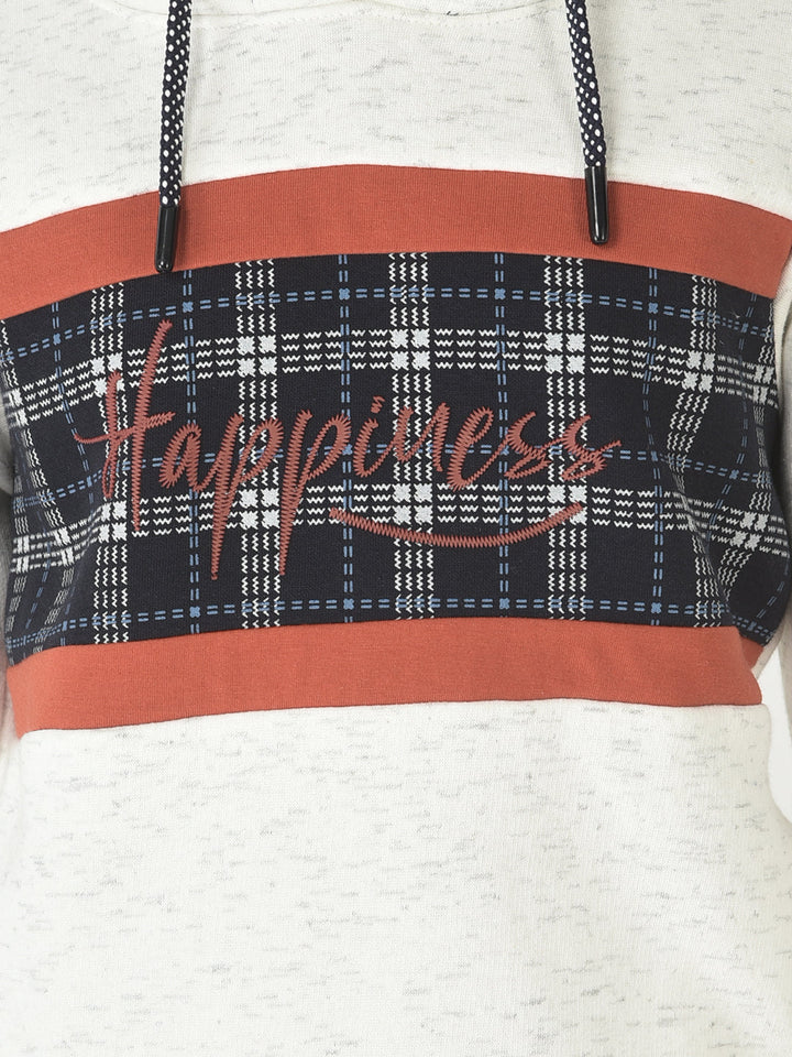  Melange White Hooded Sweatshirt