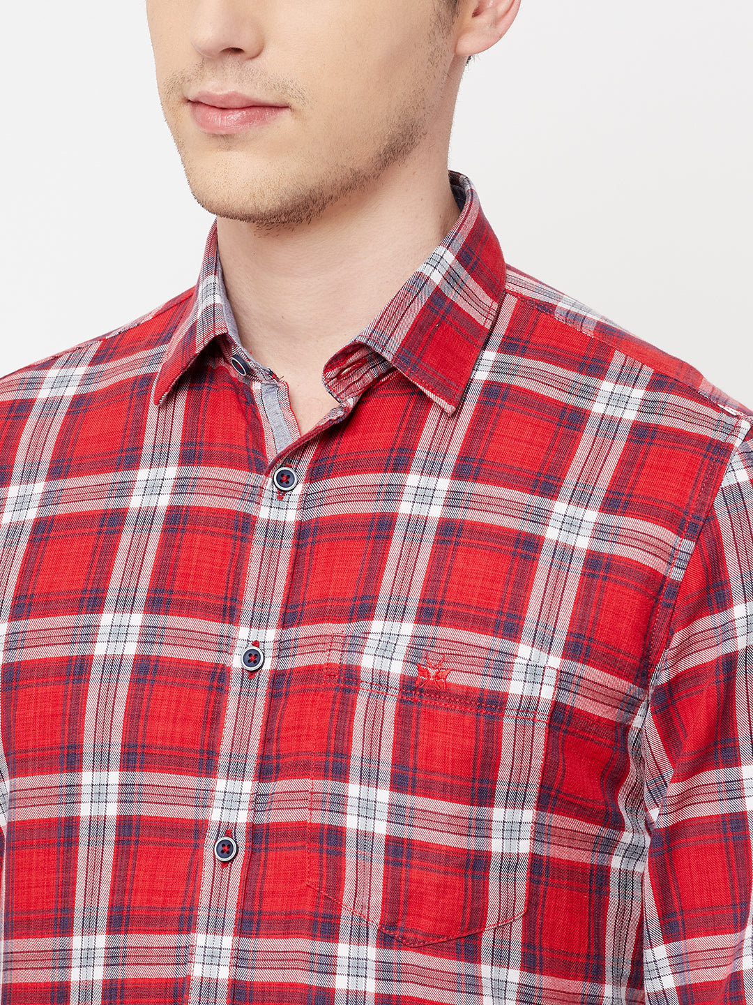 Red Checked Casual Shirt - Men Shirts