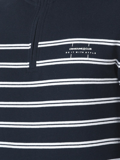  Navy Blue Pin-Striped Sweatshirt 