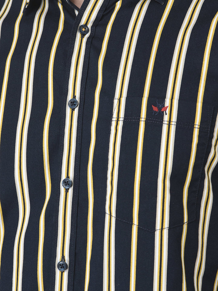  Black and Mustard Striped Shirt 