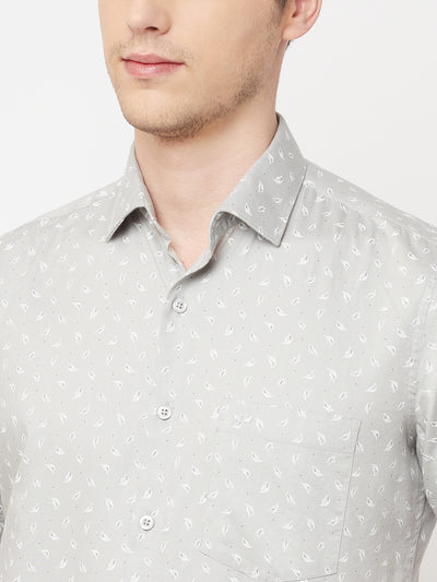 Grey Floral Shirt - Men Shirts