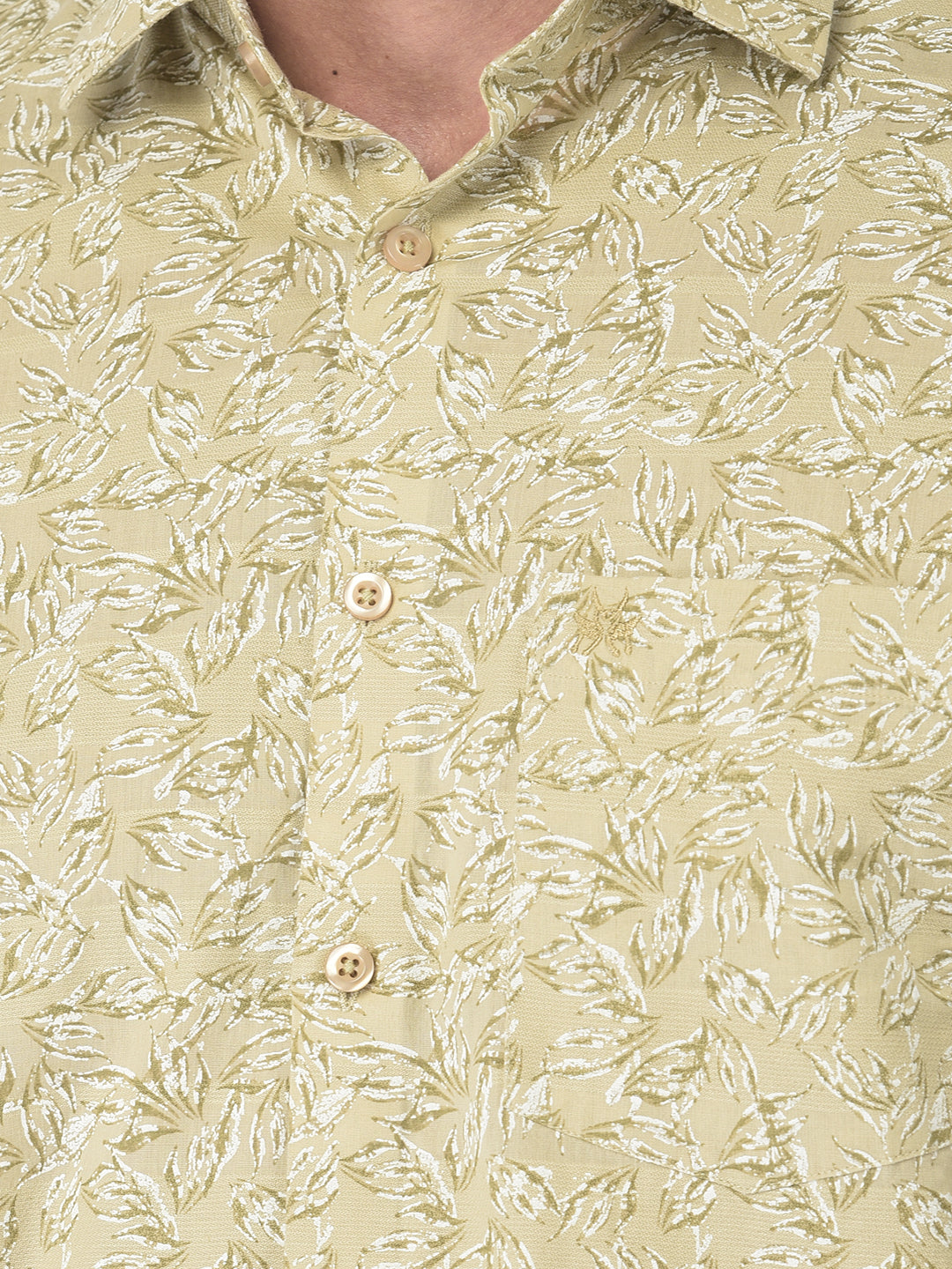 Beige Floral Shirt - Men Shirts