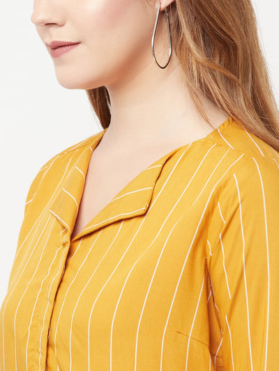 Mustard Striped Top - Women Tops