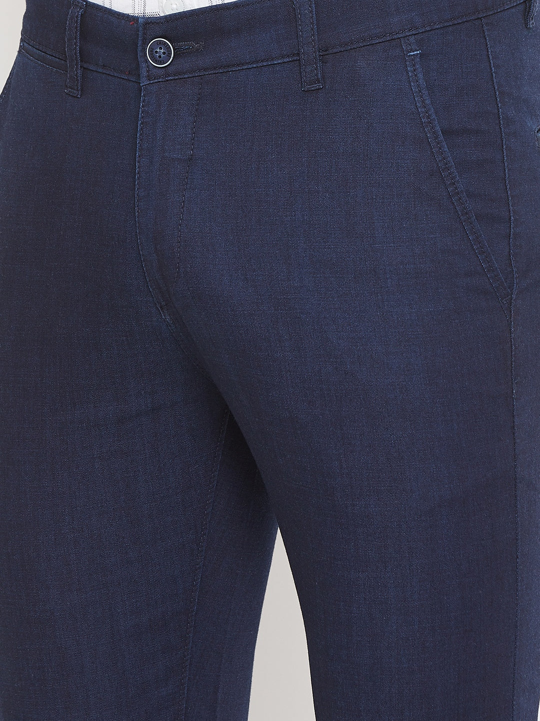 Navy Blue Slim Fit Trousers - Men Trousers