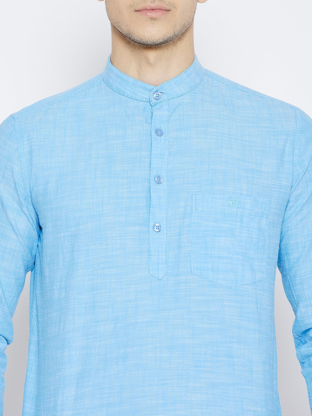 Blue Slim Fit Kurta - Men Kurtas
