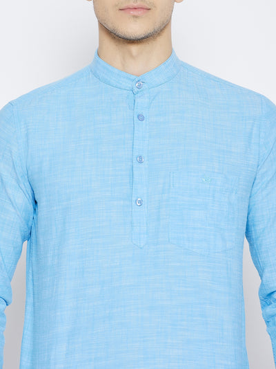 Blue Slim Fit Kurta - Men Kurtas