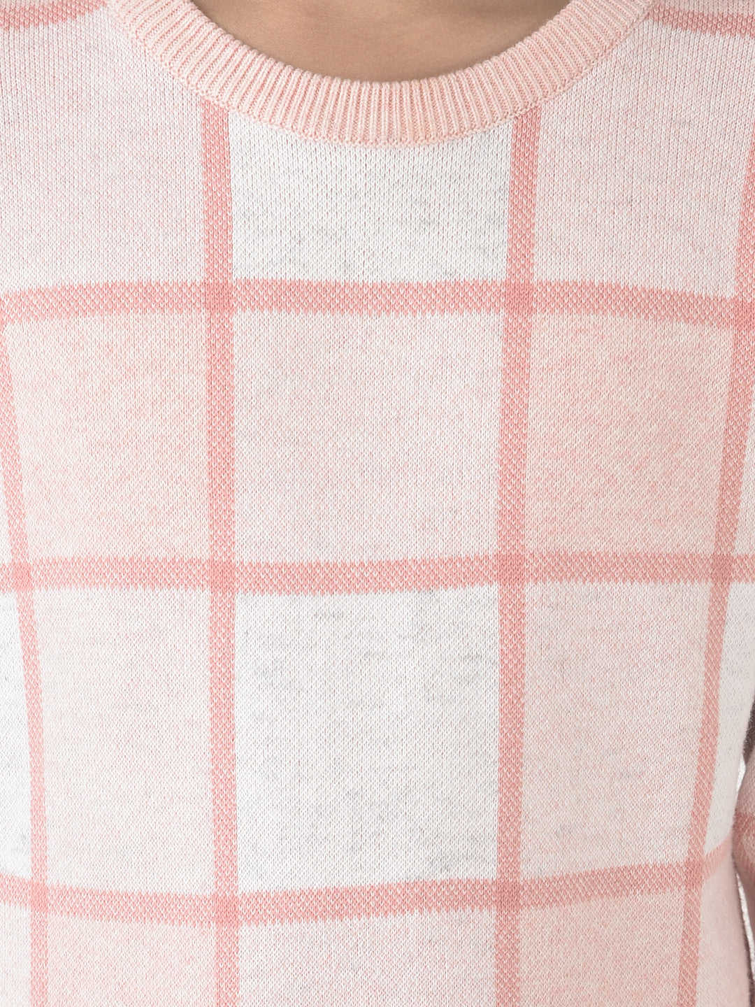  Pink Graph Checked Sweater