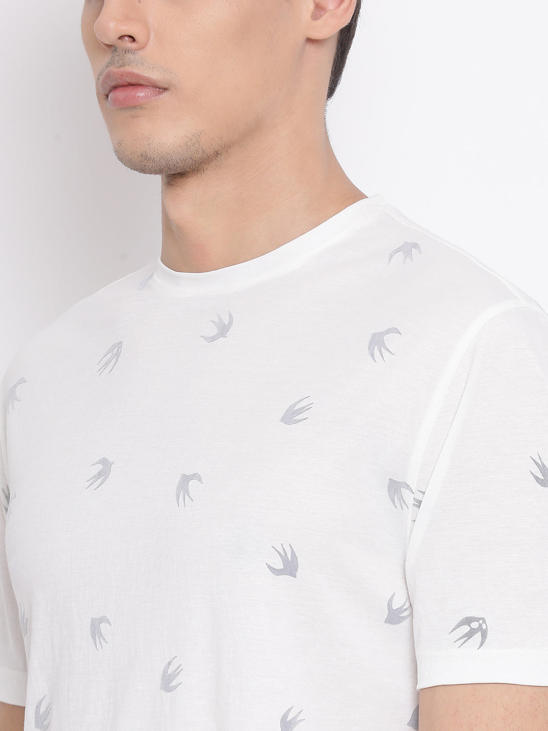 White Printed T-shirt - Men T-Shirts