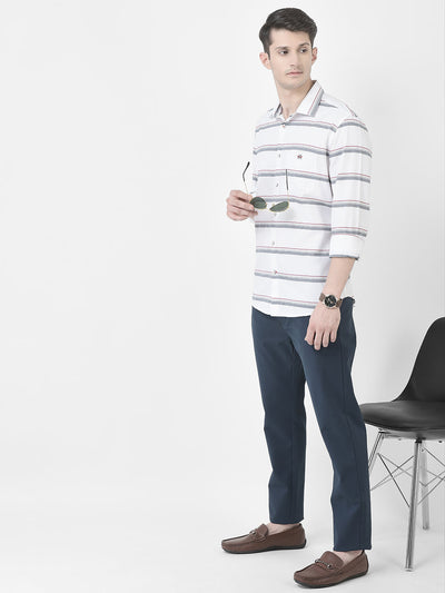  White Horizontal Stripe Shirt