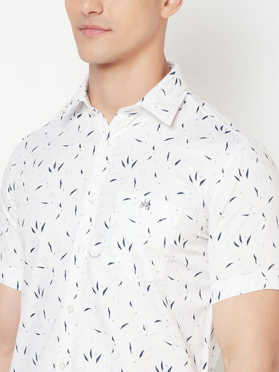 White Printed Shirt - Men Shirts