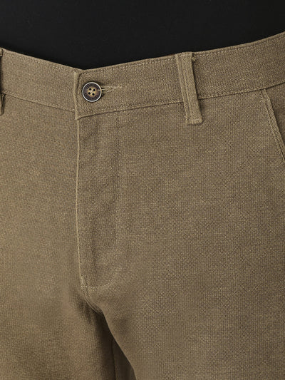  Khaki Textured Trousers 
