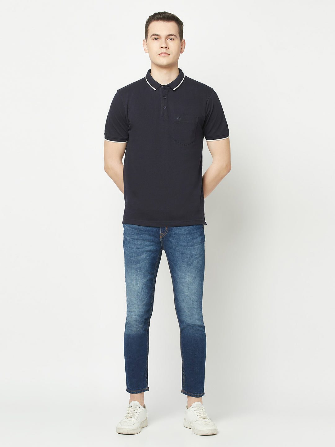  Dark Navy Minimal Polo T-Shirt