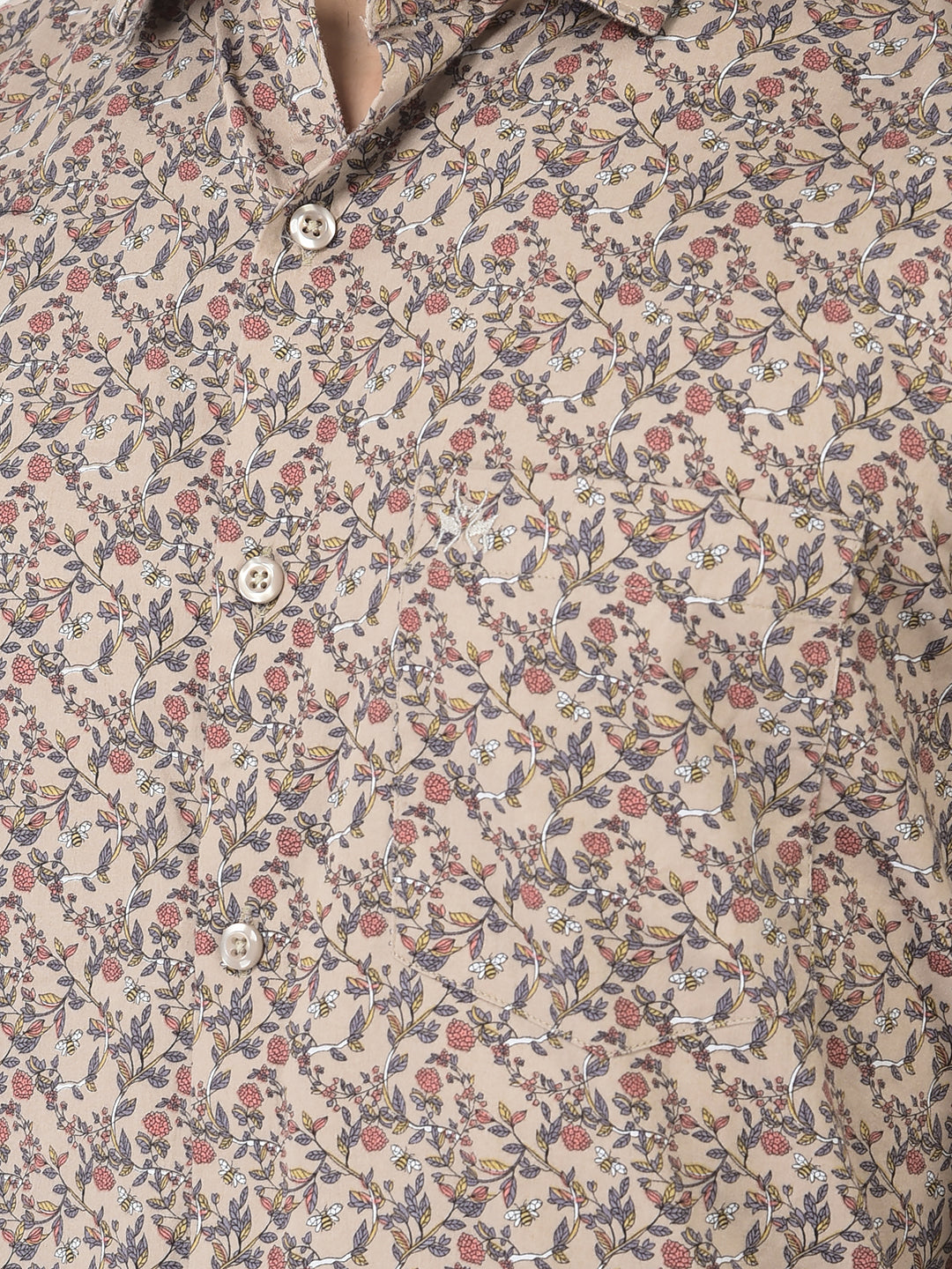  Beige Shirt in Floral Print