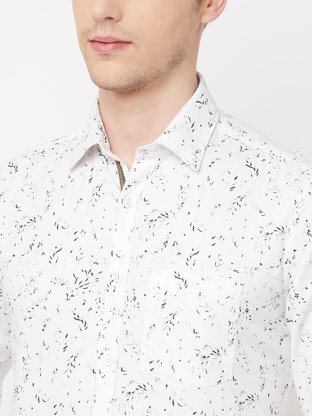 White Floral Shirt - Men Shirts