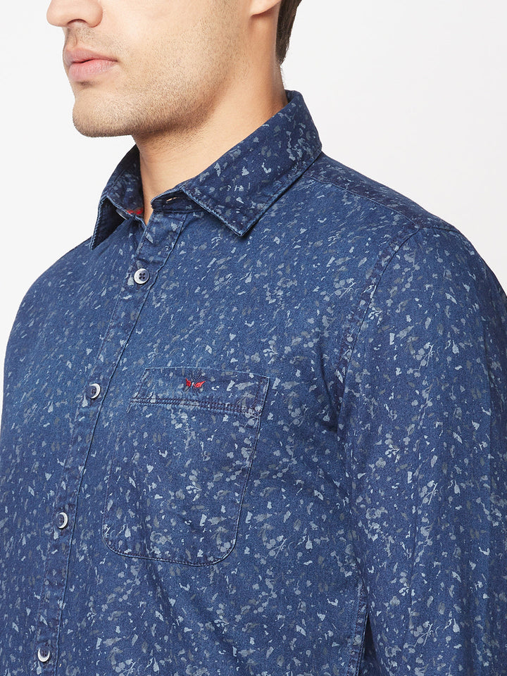  Floral Denim Shirt 