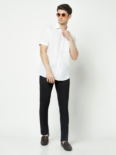  Black Textured Chino Trousers