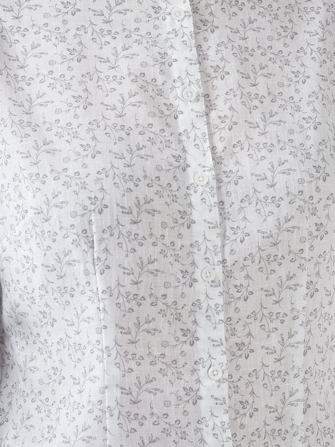  White High-Low Floral Shirt