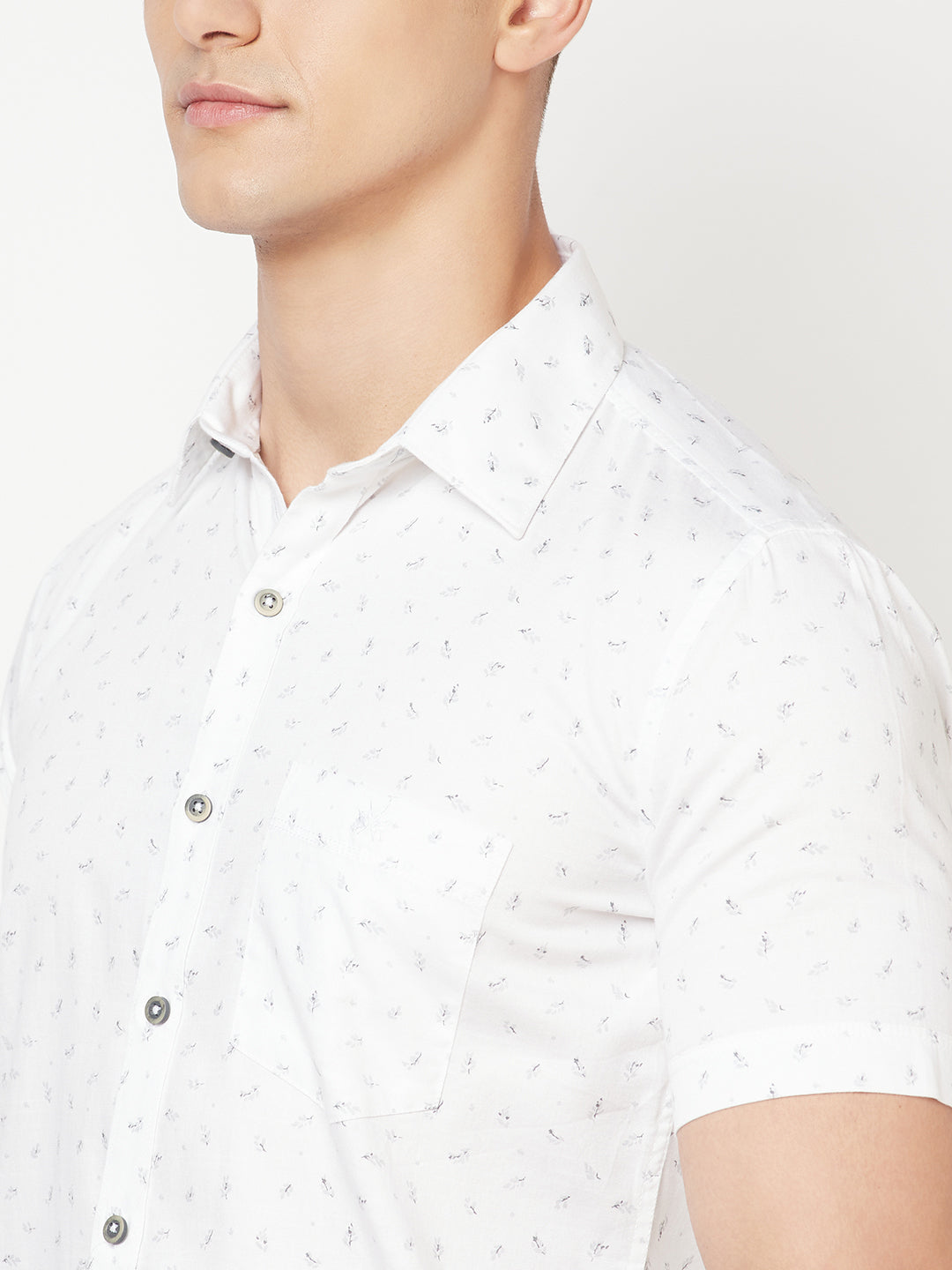 White Floral Shirt - Men Shirts