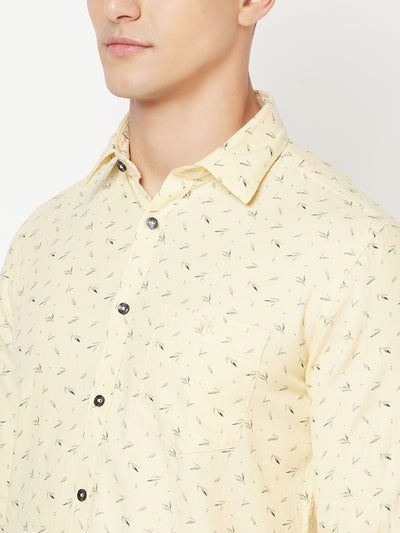 Yellow Floral Shirt - Men Shirts