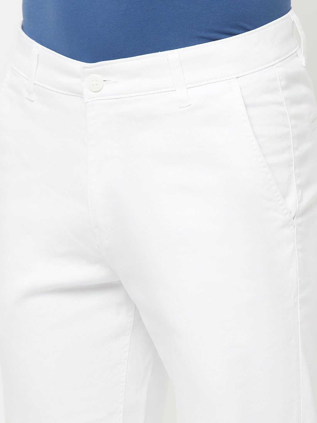 White Casual Trousers - Men Trousers