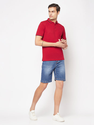  Maroon Minimal Polo T-Shirt