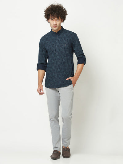  Navy Floral Kurta