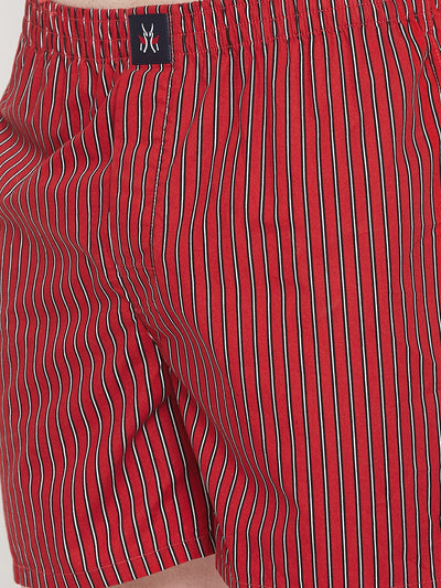 Red & Navy Blue Striped boxers - Men Boxers