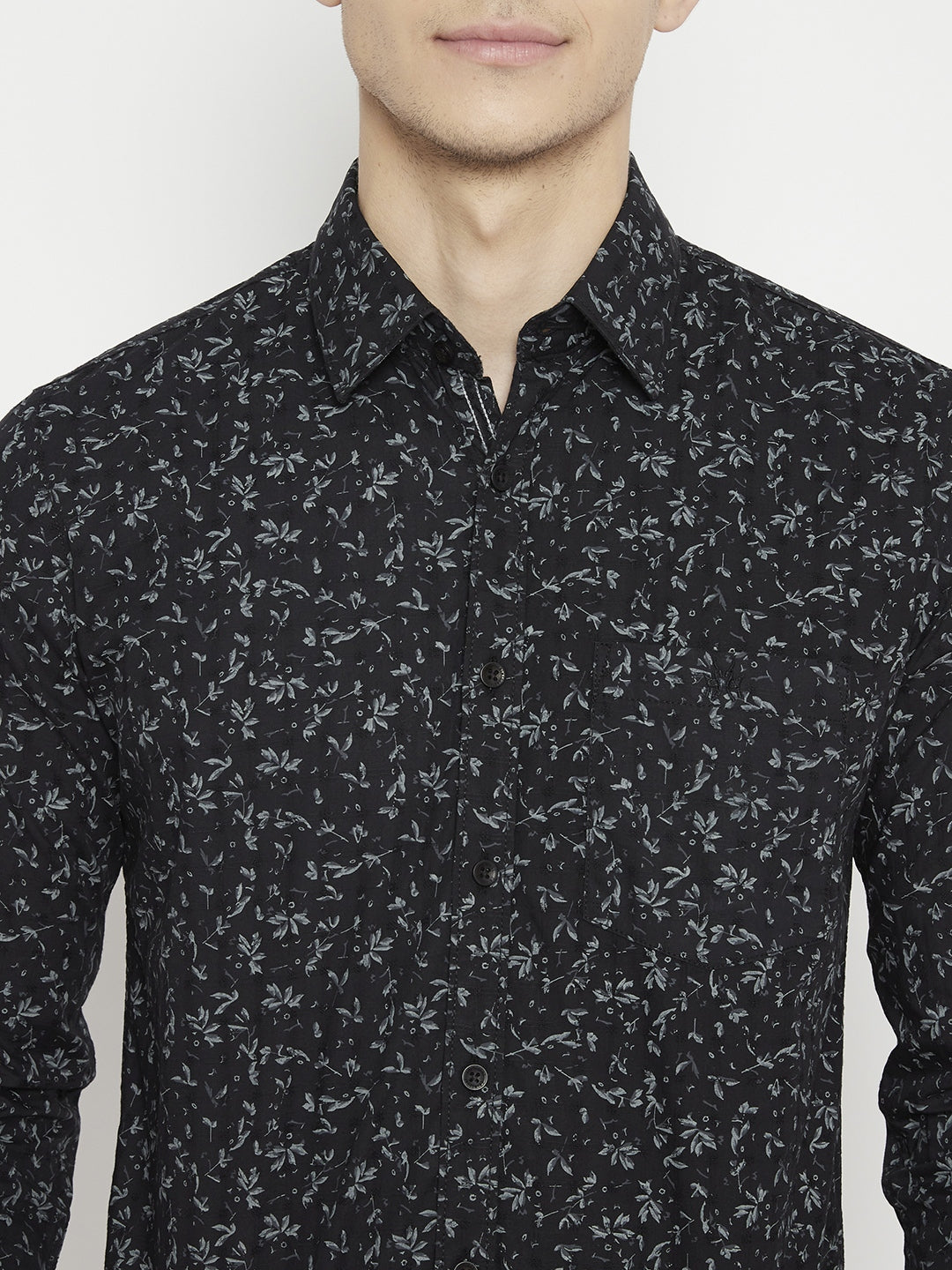 Black Printed Slim Fit shirt - Men Shirts