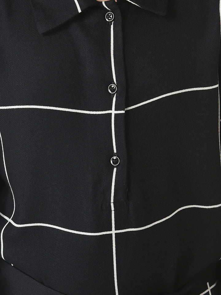  Black Graph-Checked Dress 