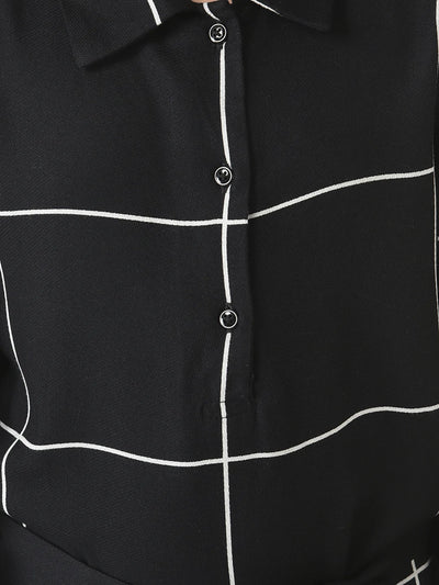  Black Graph-Checked Dress 