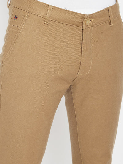 Brown Slim Fit Trousers - Men Trousers