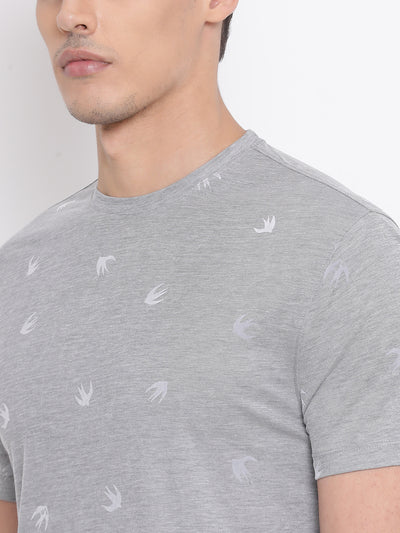 Grey Printed T-shirt - Men T-Shirts