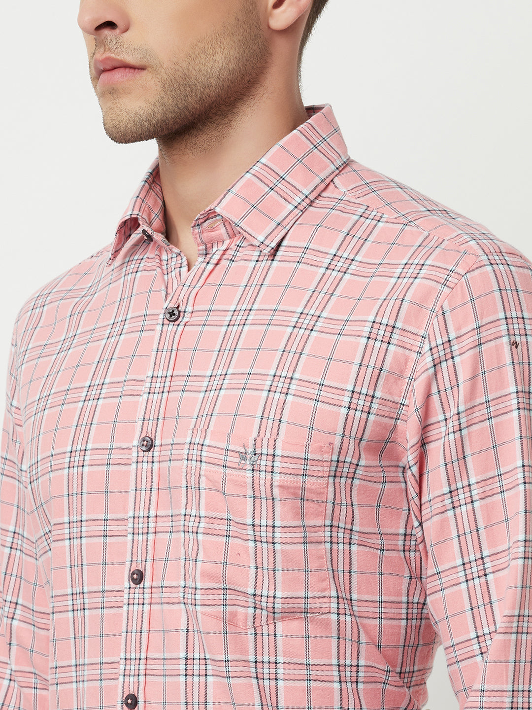 Pink Tartan Checked Shirt-Men Shirts-Crimsoune Club