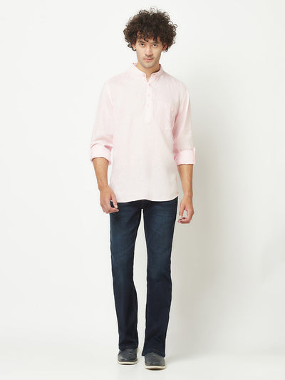  Baby Pink Shirt Style Kurta 