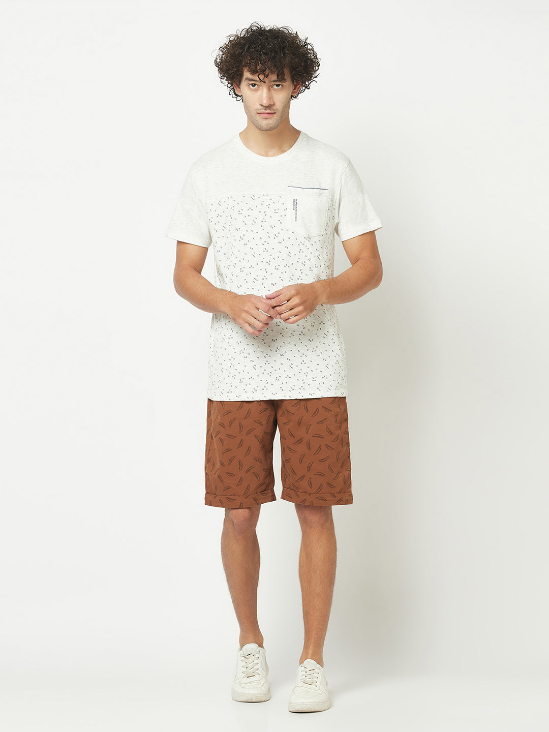 Brown Floral Shorts