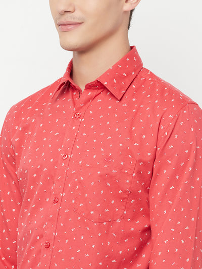 Pink Floral Printed Shirt - Men Shirts