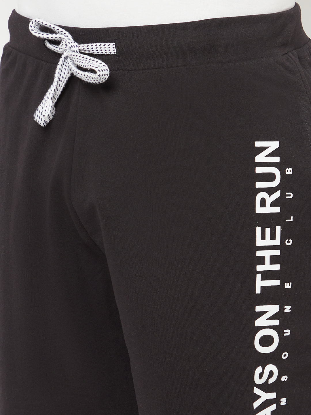 Black Printed Sports Shorts - Men Shorts