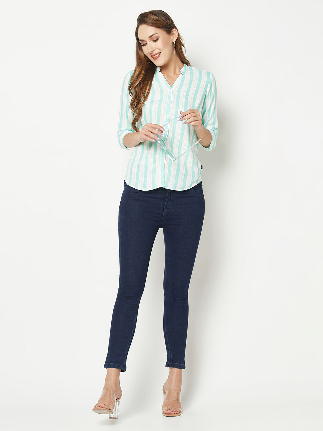  Turquoise Striped Shirt