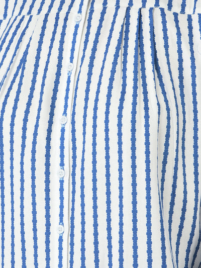  Blue Wriggly Striped Shirt