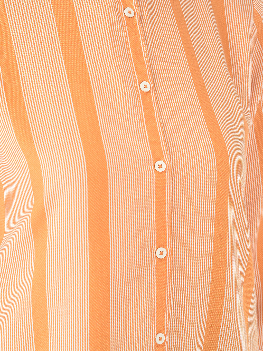 Orange Striped Longline Shirt - Women Shirts
