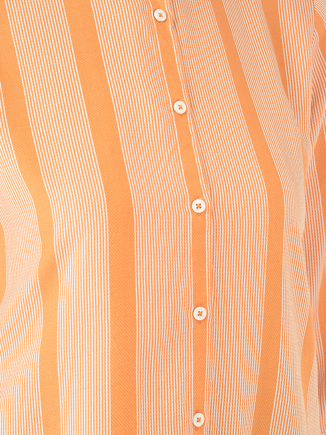 Orange Striped Longline Shirt - Women Shirts