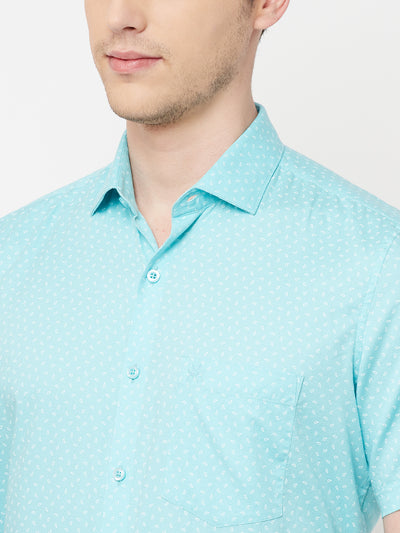 Green Printed Casual Shirt - Men Shirts