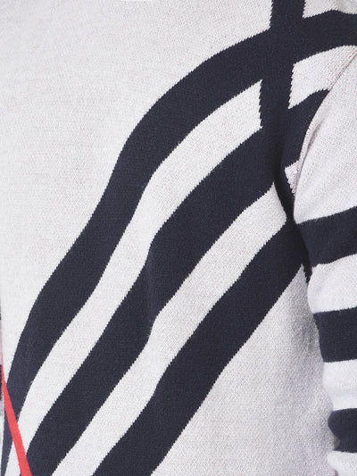  Off-White Graphic Striped Sweater