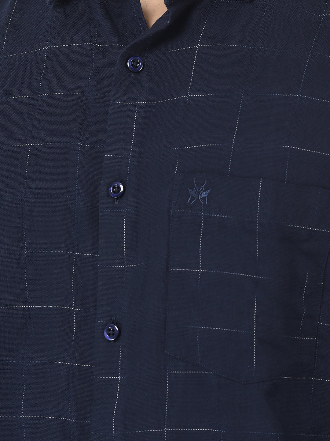  Navy Blue Shirt in Abstract Print