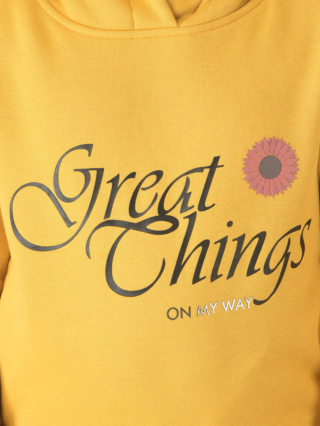  Mustard Typographic Hoodie