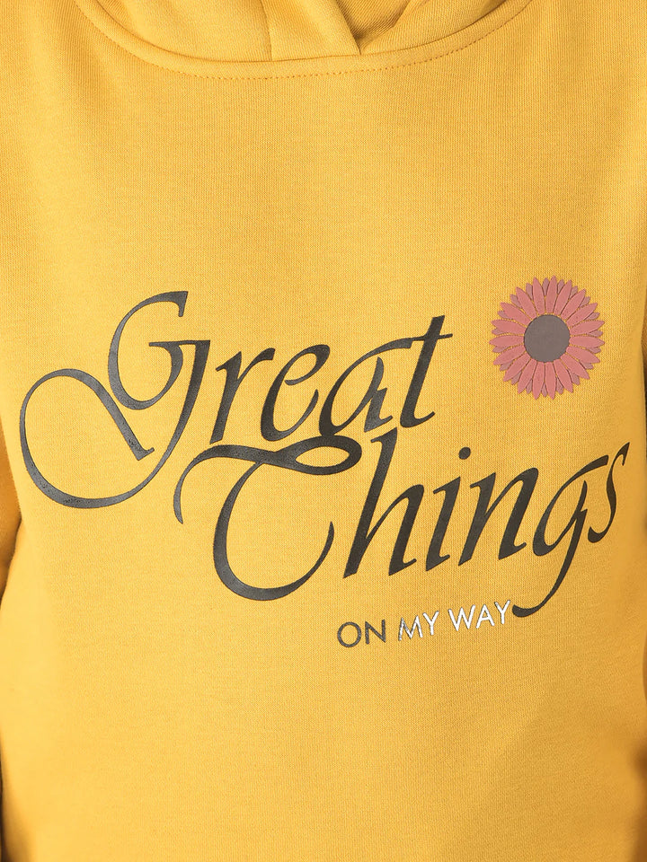  Mustard Typographic Hoodie