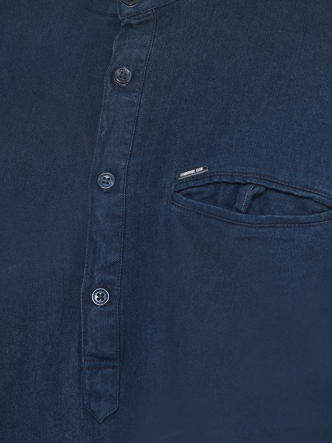 Shirt-Style Denim Kurta