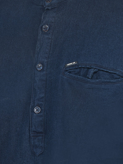 Shirt-Style Denim Kurta