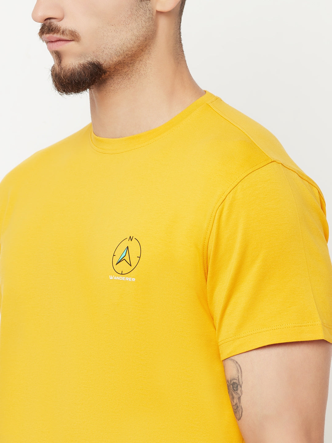 Mustard Round Neck T-Shirt - Men T-Shirts